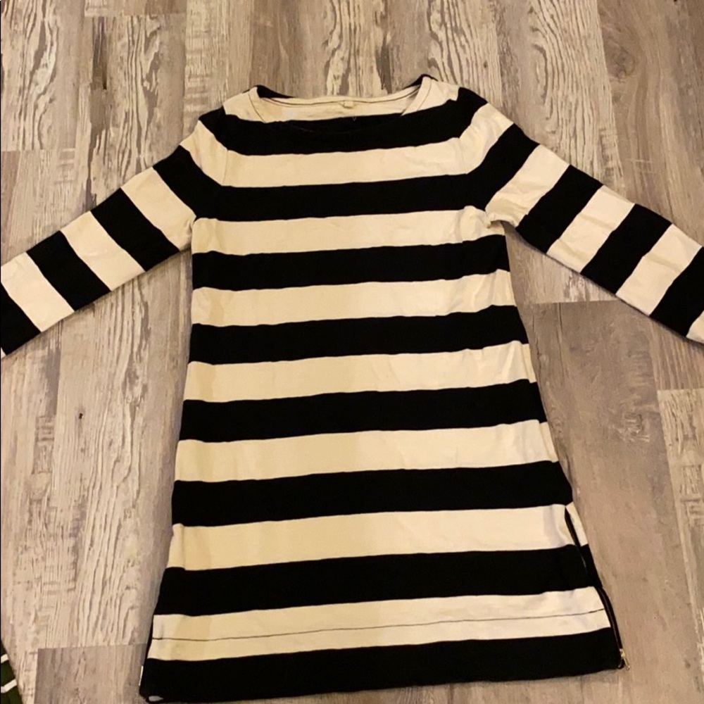 Black & white J Crew wide striped dress
